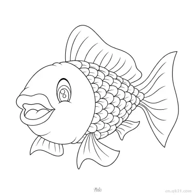 Free printable Detailed Scaled Fish Coloring Page  coloring page