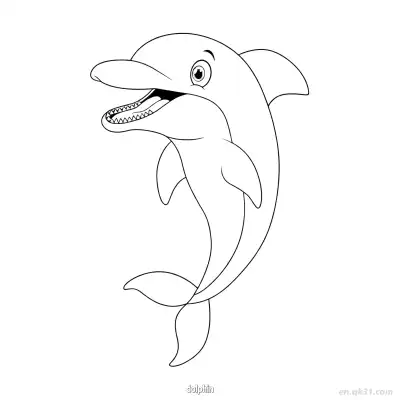 Free printable Dolphin Showing Teeth Coloring Page coloring page