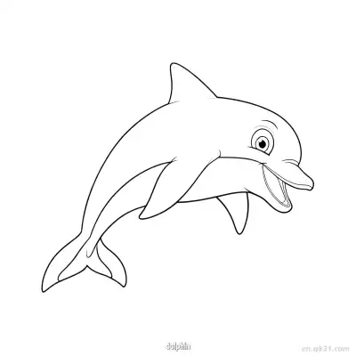 Free printable Dynamic Pose Dolphin Coloring Page coloring page