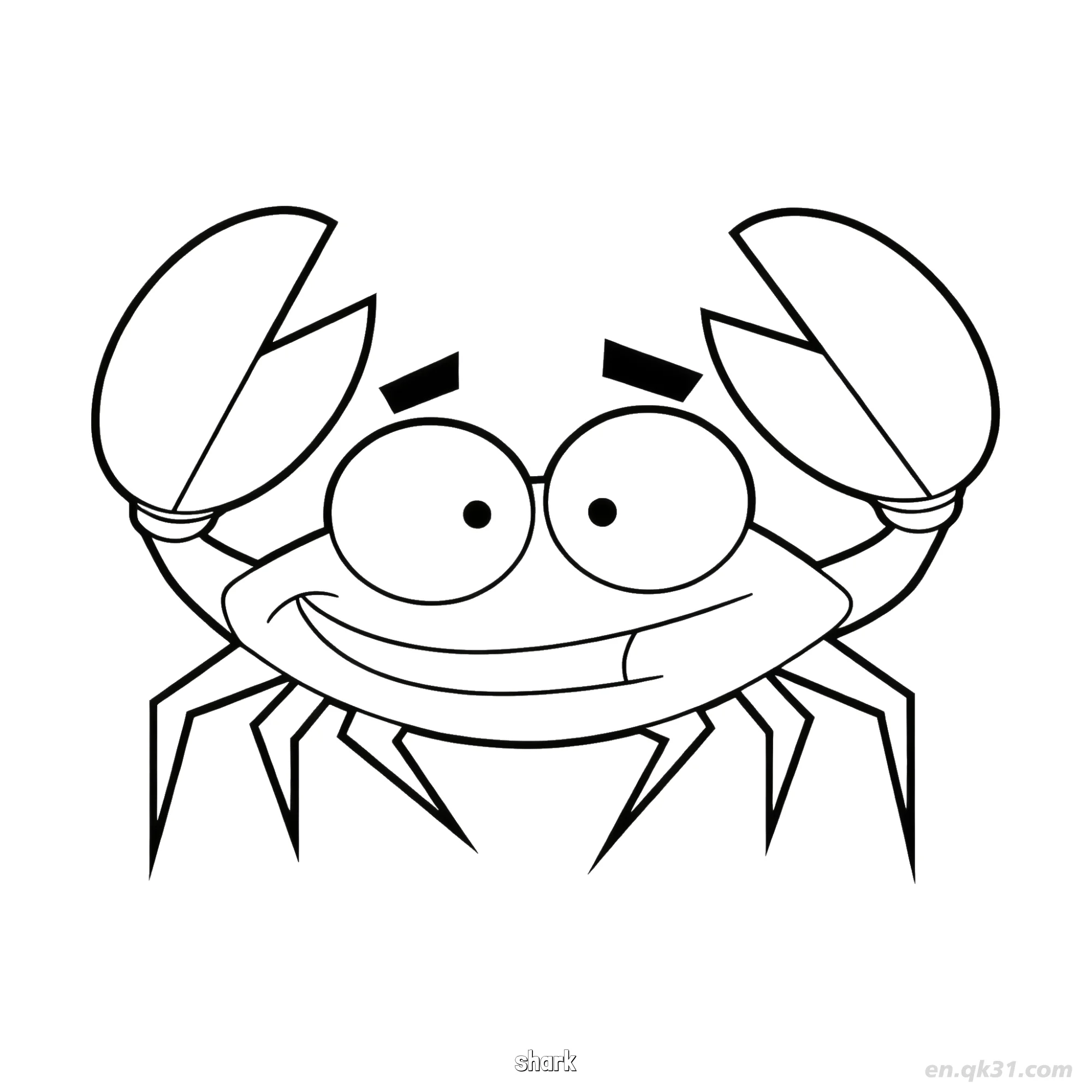 Friendly Grinning Cartoon Shark Coloring Page  – Free Printable Coloring Page for Kids and Adults