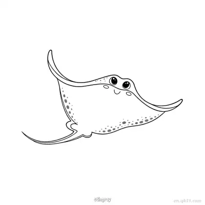 Free printable Friendly Stingray Coloring Page  coloring page