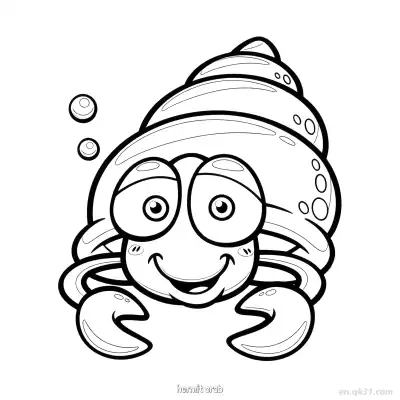 Free printable Funny Hermit Crab Coloring Sheet  coloring page