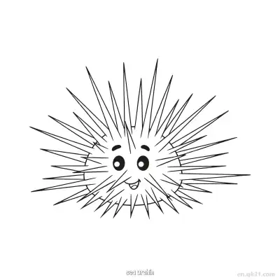 Free printable Funny Sea Urchin Coloring Page  coloring page