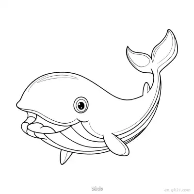 Free printable Grinning Baleen Whale Coloring Page  coloring page