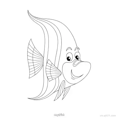 Free printable Happy Angel Fish Coloring Pages  coloring page