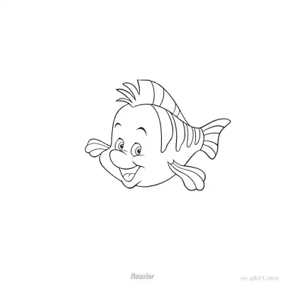 Free printable Happy Flounder Coloring Sheet  coloring page