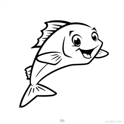 Free printable Happy Jumping Fish Coloring Page  coloring page