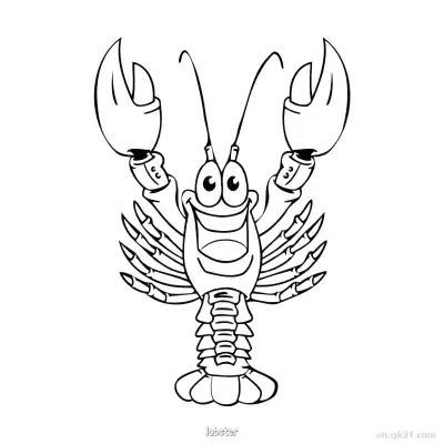 Free printable Happy Lobster Coloring Page  coloring page