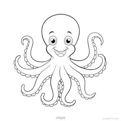 Free printable Happy Octopus Coloring Page  coloring page
