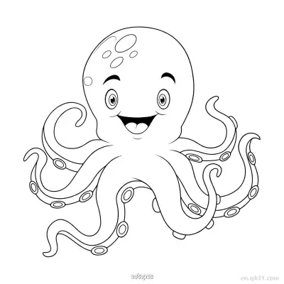 Free printable Happy Octopus Fun Coloring  coloring page