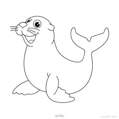 Free printable Happy Sea Lion Looking Up Coloring Page  coloring page