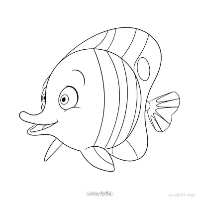 Free printable Happy Spotted Butterflyfish Coloring Page  coloring page