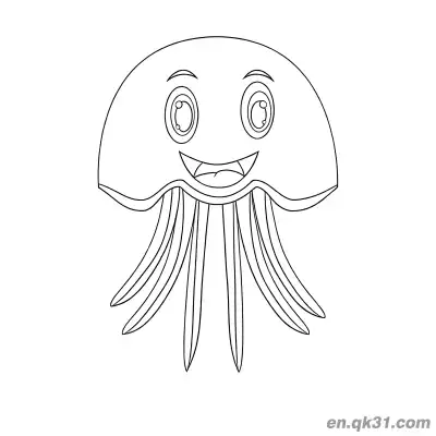 Free printable Big Eyes Grinning Jellyfish Coloring Page coloring page