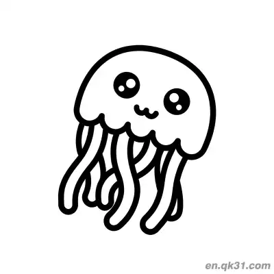 Free printable Cute Big Eyes Jellyfish Coloring Page coloring page