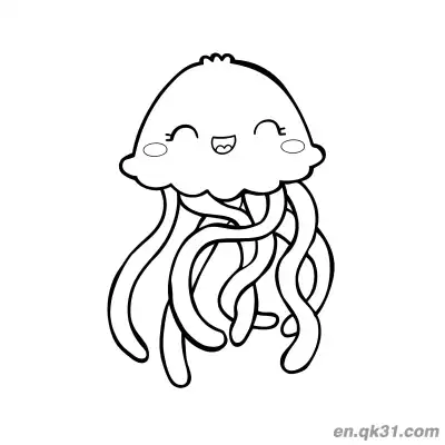 Free printable Laughing Jellyfish with Long Lashes Coloring Page coloring page