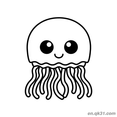 Free printable Smiling Dome Jellyfish Coloring Page coloring page