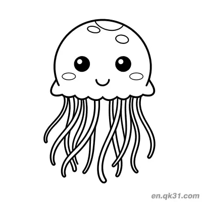 Free printable Spotted Jellyfish with Blush Coloring Page coloring page