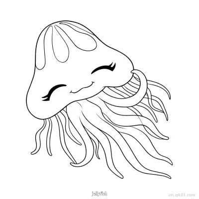 Free printable Jellyfish Outline Coloring Page  coloring page