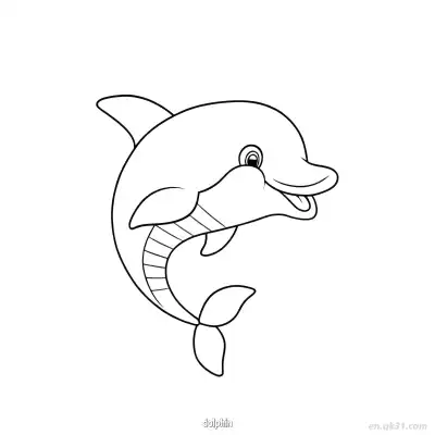 Free printable Jumping Cartoon Dolphin Coloring Page  coloring page