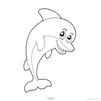 Free printable Jumping Cartoon Dolphin Coloring Page  coloring page