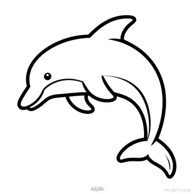 Free printable Jumping Dolphin Outline Coloring Page coloring page