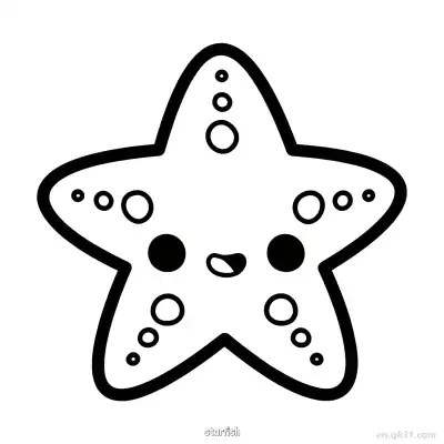 Free printable Kawaii Starfish Coloring Page  coloring page