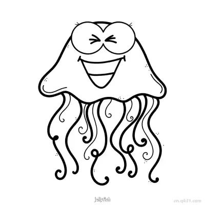 Free printable Laughing Jellyfish Coloring Page  coloring page