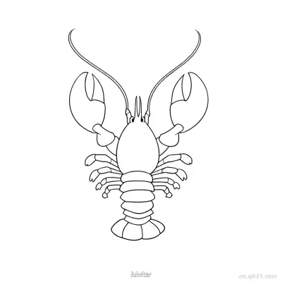 Free printable Lobster Full Front View  coloring page