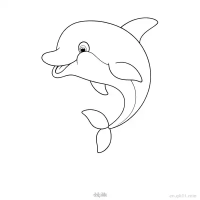 Free printable Playful Dolphin Smiling Coloring Page coloring page