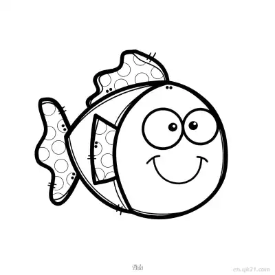 Free printable Polka Dot Fish Coloring Page  coloring page