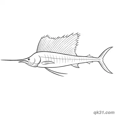 Free printable Ocean Sailfish Natural Cruise Coloring Page coloring page