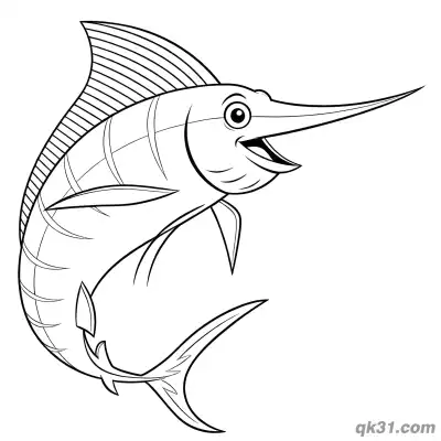 Free printable Sailfish Jumping Coloring Page coloring page