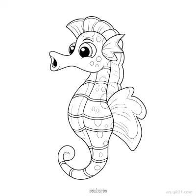 Free printable Seahorse Spotted Design  coloring page
