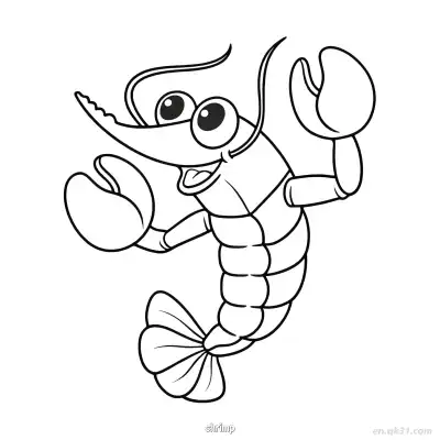 Free printable Shrimp Waving Pincer Coloring Page  coloring page