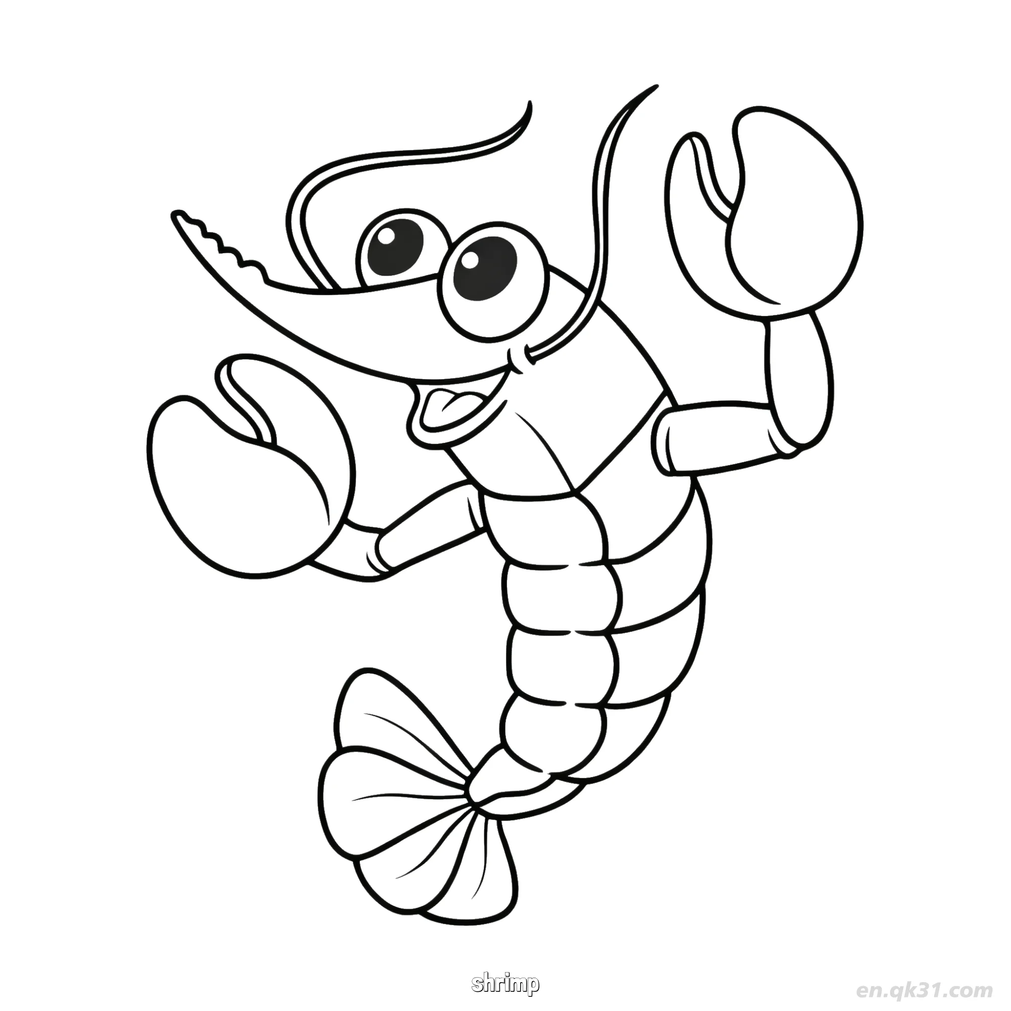Shrimp Waving Pincer Coloring Page  – Free Printable Coloring Page for Kids and Adults