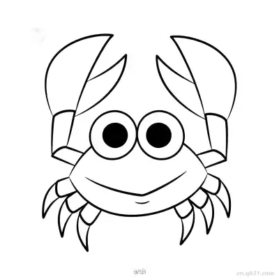 Free printable Simple Cute Crab Outline  coloring page