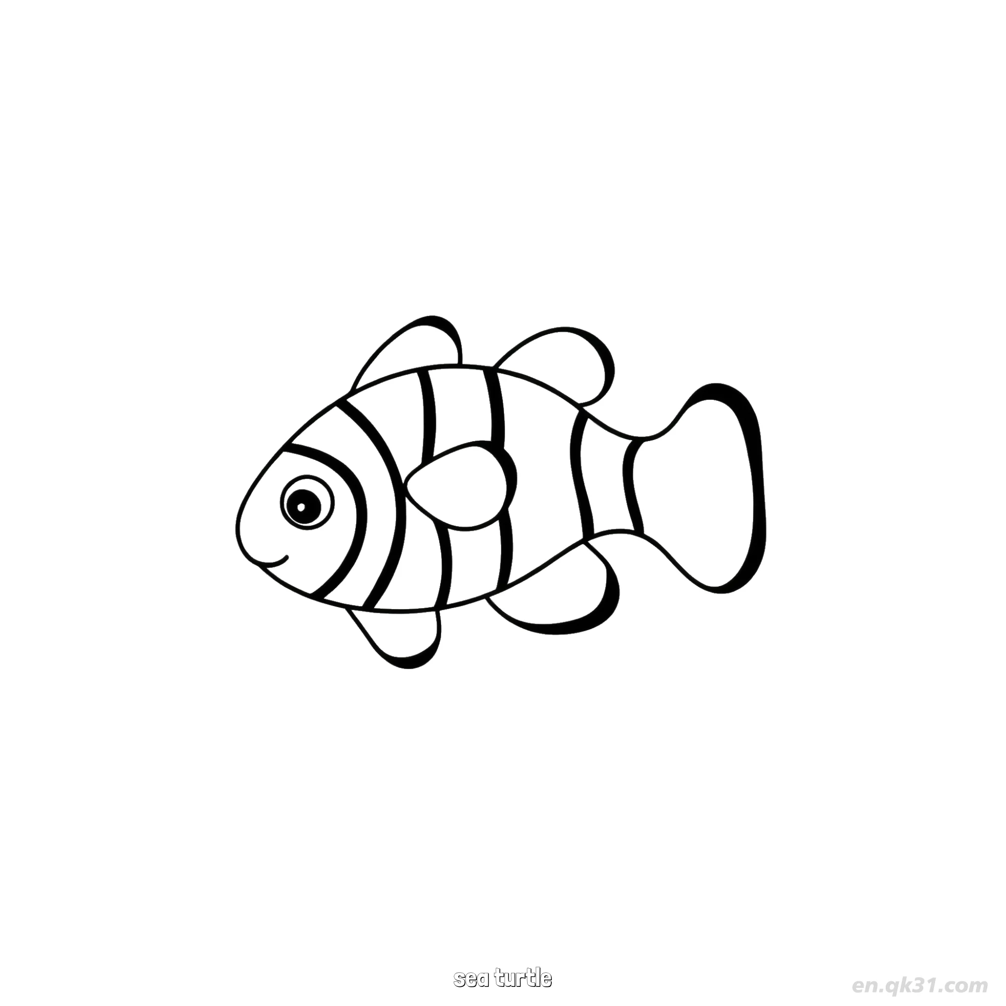 Smiling Baby Sea Turtle Coloring Page  – Free Printable Coloring Page for Kids and Adults