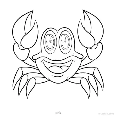 Free printable Smiling Big Eyed Crab Coloring Page  coloring page
