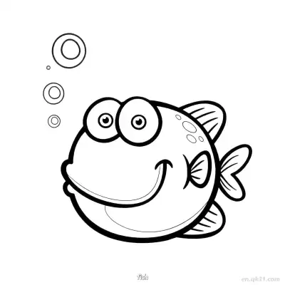 Free printable Smiling Fish Coloring Page  coloring page