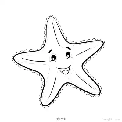 Free printable Smiling Scalloped Starfish Coloring Page  coloring page