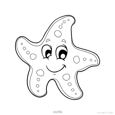Free printable Smiling Starfish Printable  coloring page
