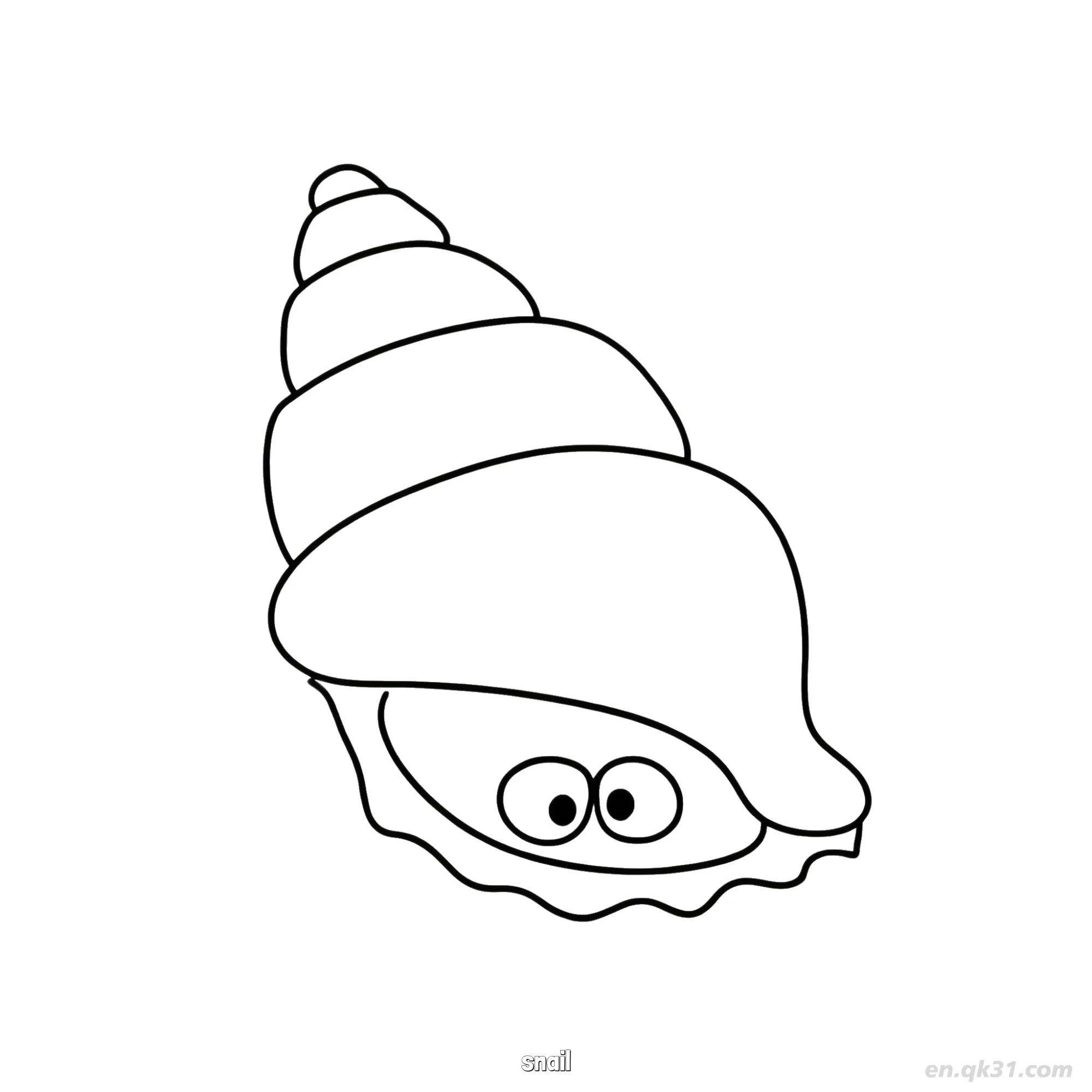 Snail Shell with Eyes Outline  – Free Printable Coloring Page for Kids and Adults