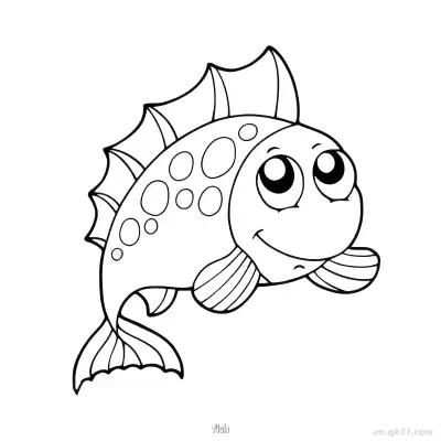 Free printable Spotted Fin Fish Coloring Page  coloring page