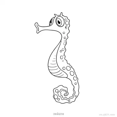Free printable Spotted Knobby Seahorse Drawing  coloring page