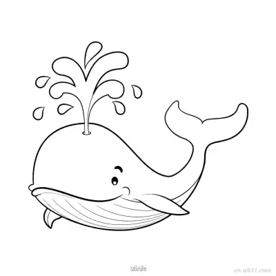 Free printable Spouting Water Whale Art  coloring page
