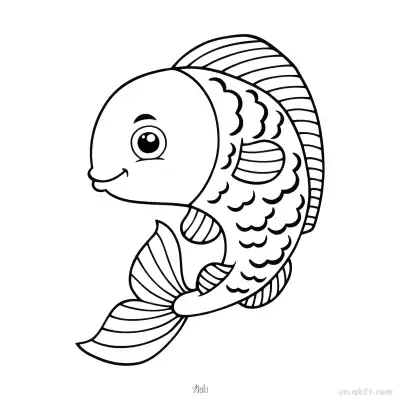Free printable Striped Tail Fish Coloring Page  coloring page