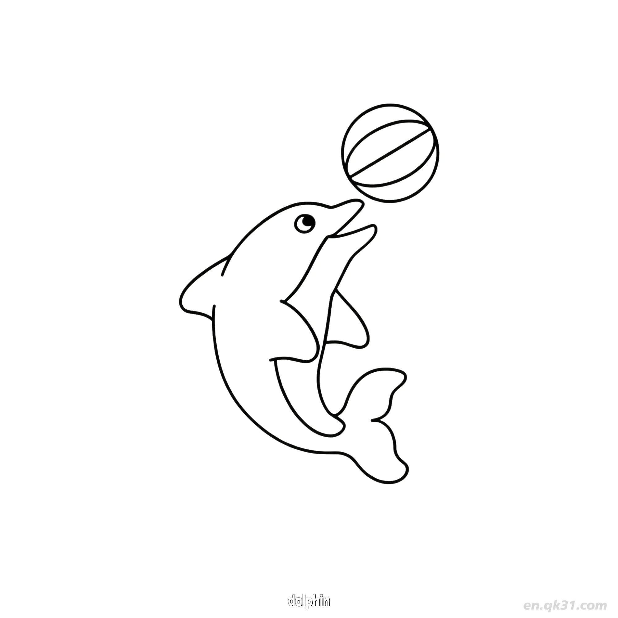 Vertical Dolphin Tossing Ball Coloring Page – Free Printable Coloring Page for Kids and Adults
