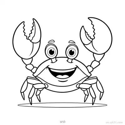 Free printable Waving Clawed Crab Coloring Page  coloring page