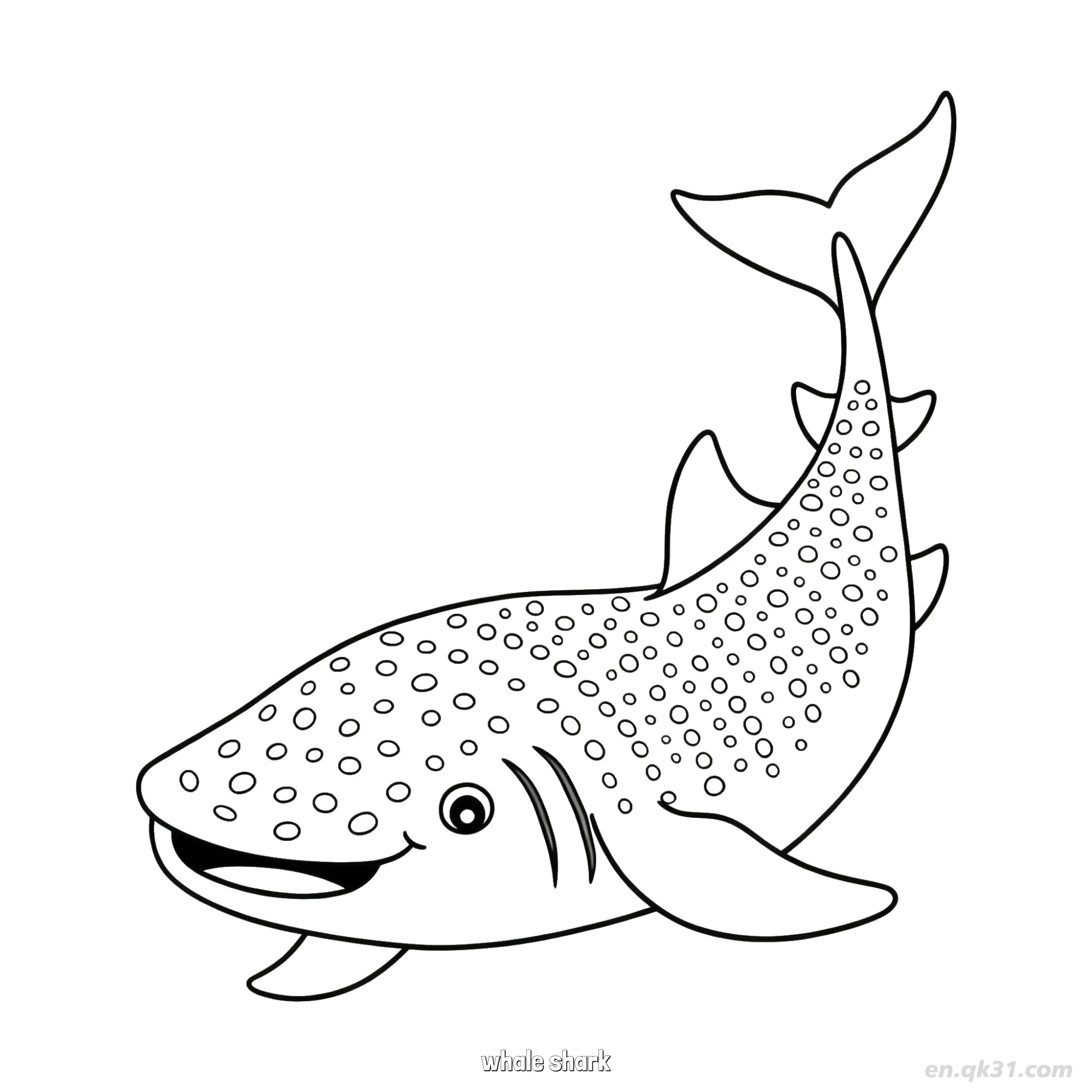 Whale Shark Coloring Page  – Free Printable Coloring Page for Kids and Adults