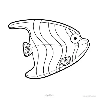 Free printable Winding Striped Angelfish Coloring Page  coloring page